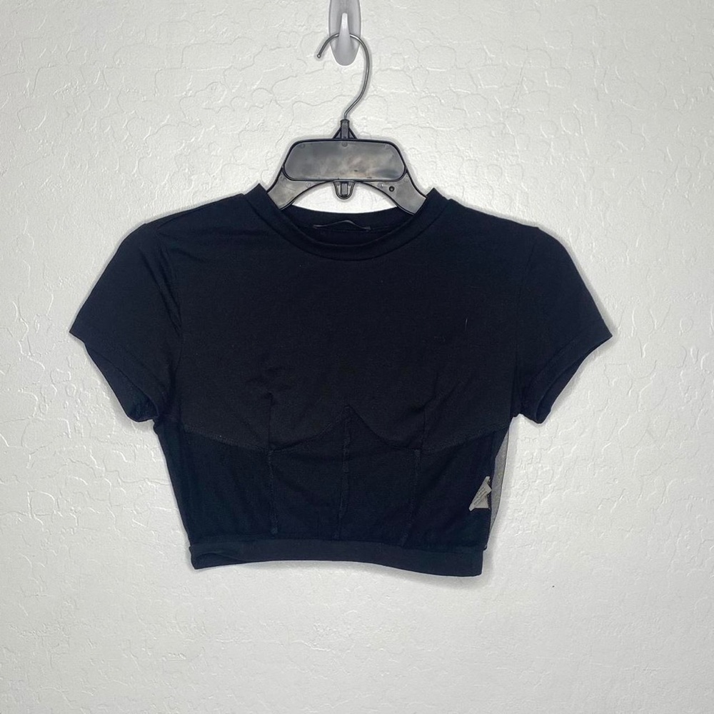 SHEIN black crop top mesh bottom